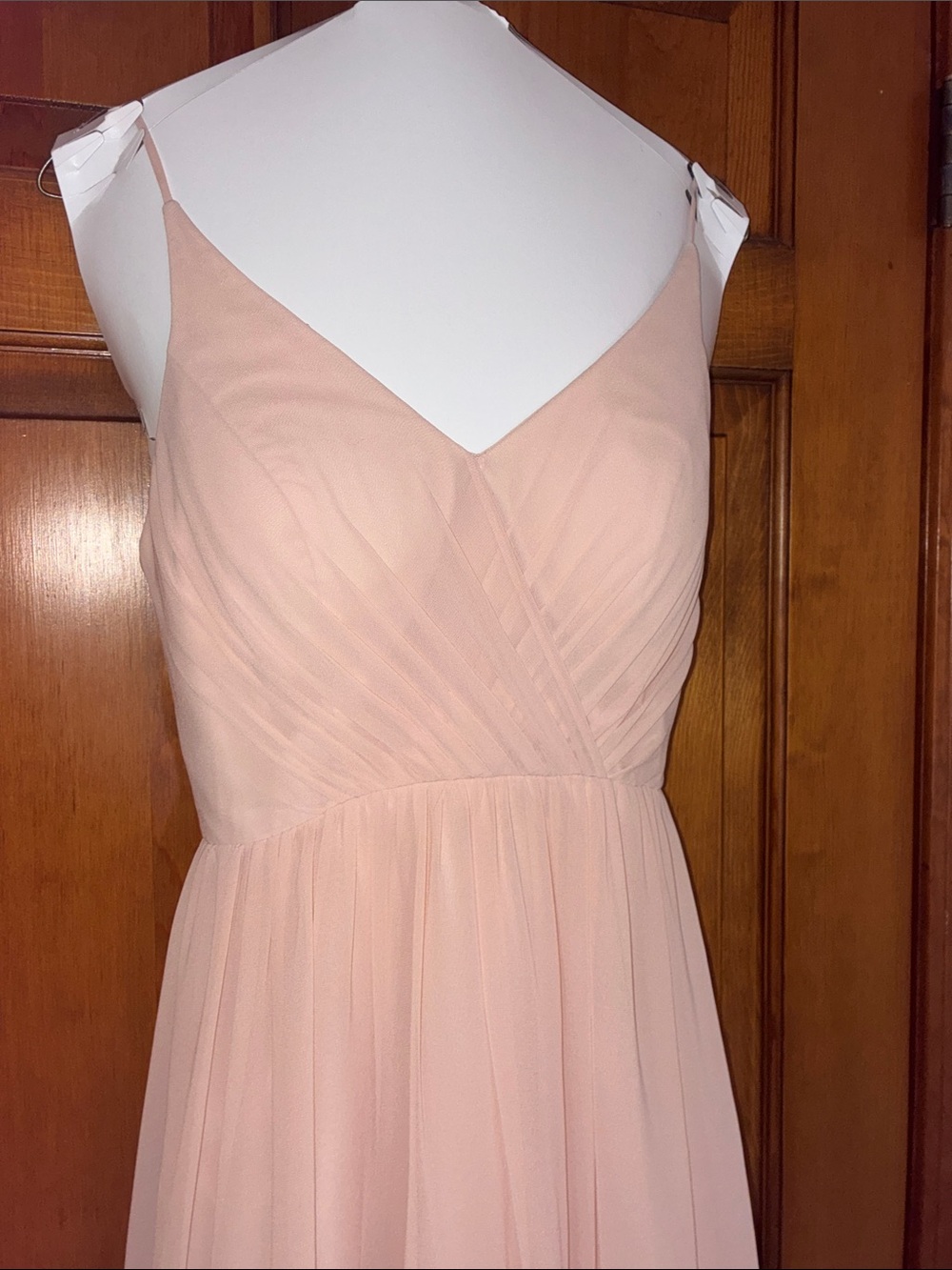 Bill Levkoff light Pink V-neck spaghetti strap dress